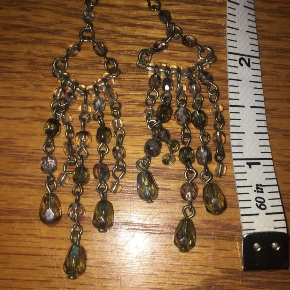 Chandelier multi-colored beaded earrings